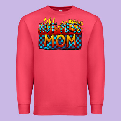 Hot Mess Mom Mother's Day Premium Sweatshirt Designed By Fadigitalartstudio