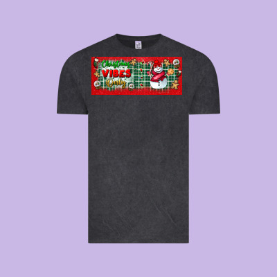 Christmas Vibes Only Vintage Tee Designed By Bundleandbundleshop