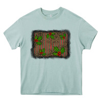 Arona christmas plaid leopard mistletoe background Heavy Core Tee - BarkalooDesign