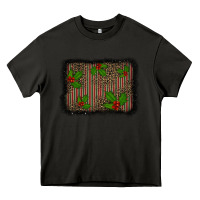 Asphalt christmas plaid leopard mistletoe background Heavy Core Tee - BarkalooDesign