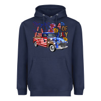 Navy Western Truck Fourth Of July America Heavyweight Hoodie - FaDigitalArtStudio