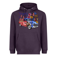 Plum Western Truck Fourth Of July America Heavyweight Hoodie - FaDigitalArtStudio