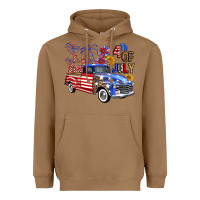 Toasted Coconut Western Truck Fourth Of July America Heavyweight Hoodie - FaDigitalArtStudio