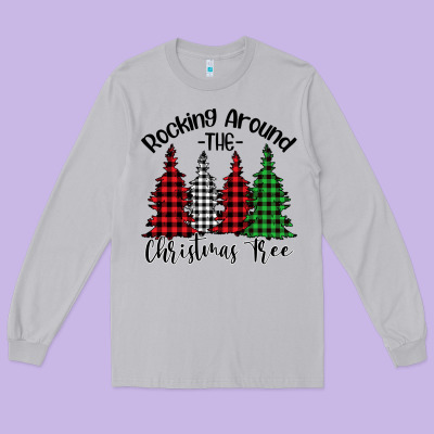 Rockin' Around The Christmas Tree Long Sleeve Tee Designed By Bettercallsaul