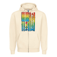 Sandshell Autism American Flag Zipper Hoodie - CowGirlArtShop