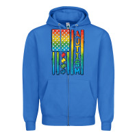 True Royal Autism American Flag Zipper Hoodie - CowGirlArtShop