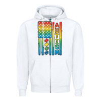 Autism American Flag Zipper Hoodie | Teevron