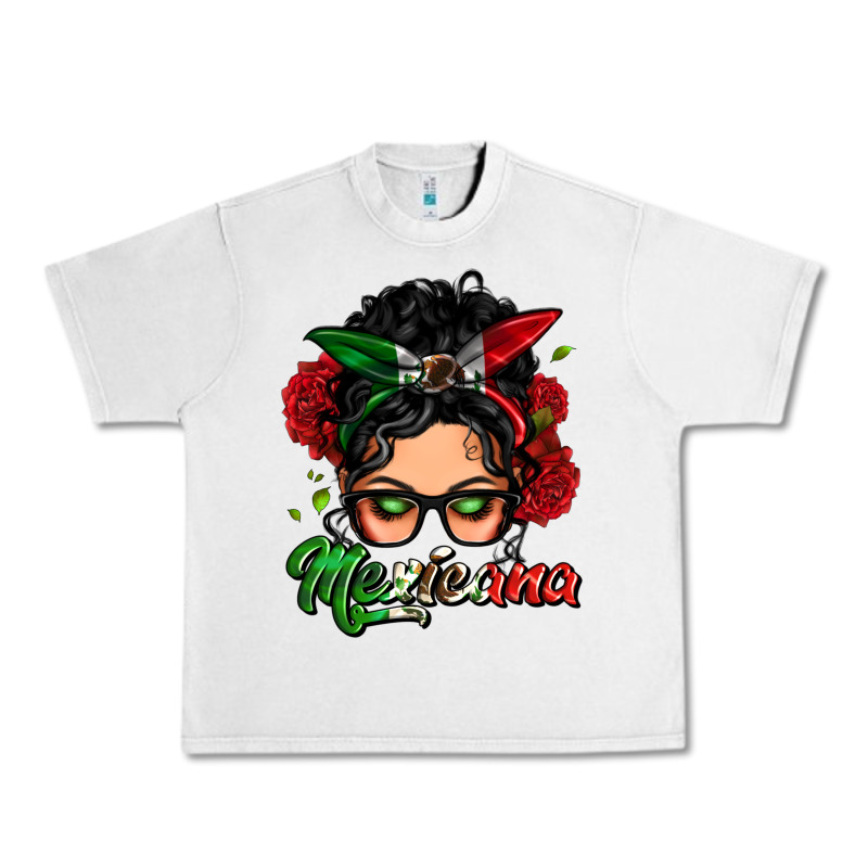 Mexicana Woman Messy Bun Urban Heavy Tee by LillyAllenDesigns | Teevron