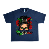 Navy mexicana woman messy bun Urban Heavy Tee - LillyAllenDesigns