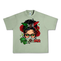Oil Green mexicana woman messy bun Urban Heavy Tee - LillyAllenDesigns