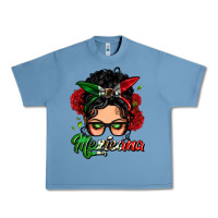 Pebble Blue mexicana woman messy bun Urban Heavy Tee - LillyAllenDesigns