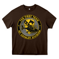Chocolate Brown the first team 1st cavalry division Heavy Core Tee - Jasminsmagicworld