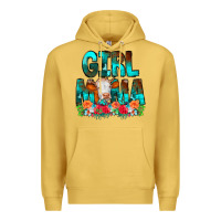 Antique Gold Girl Mama Flowers Cow Premium Hoodie - CowCowDesign