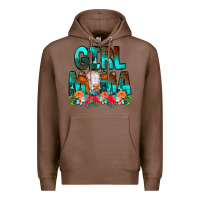 Chestnut Girl Mama Flowers Cow Premium Hoodie - CowCowDesign