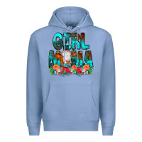 Colony Blue Girl Mama Flowers Cow Premium Hoodie - CowCowDesign