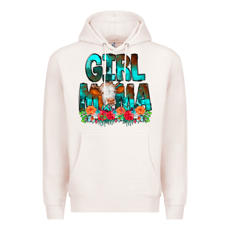 Girl Mama Flowers Cow Premium Hoodie by CowCowDesign | Teevron