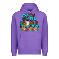 Purple Girl Mama Flowers Cow Premium Hoodie - CowCowDesign