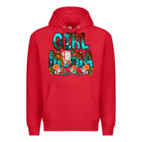 Red Girl Mama Flowers Cow Premium Hoodie - CowCowDesign