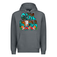Rock Girl Mama Flowers Cow Premium Hoodie - CowCowDesign