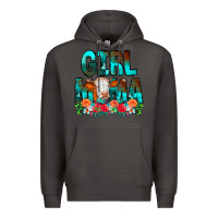 Smoke Girl Mama Flowers Cow Premium Hoodie - CowCowDesign