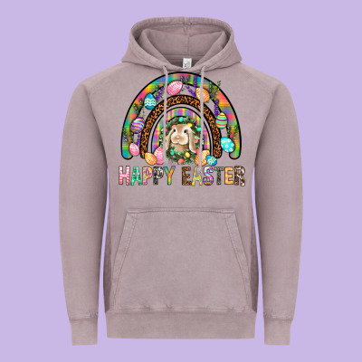 Happy Easter Rainbow Vintage Hoodie Designed By Bundleandbundleshop