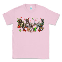 Bubblegum Pink Three Christmas Dinosaurs Classic Tee - LillyAllenDesigns