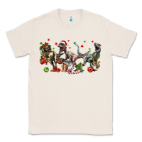 Natural Three Christmas Dinosaurs Classic Tee - LillyAllenDesigns