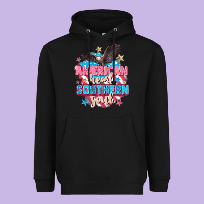 American Heart Southern Soul 4th Of July Heavyweight Hoodie Designed By Fadigitalartstudio