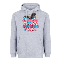 Heather Grey American heart southern soul 4th of july Heavyweight Hoodie - FaDigitalArtStudio