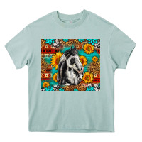 Arona Aztec Sunflowers Horse Heavy Core Tee - LillyAllenDesigns