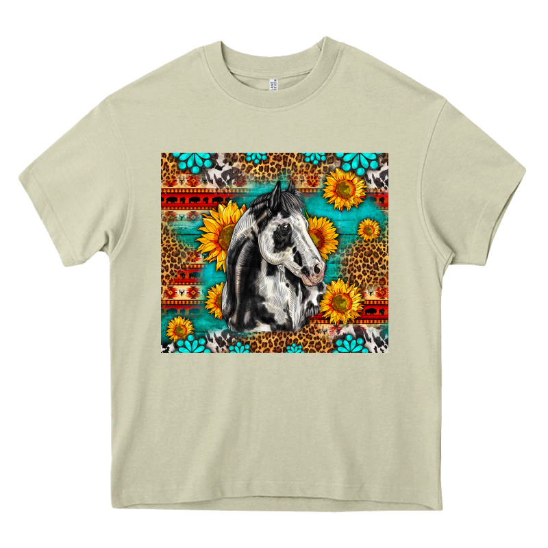Aztec Sunflowers Horse Heavy Core Tee by LillyAllenDesigns | Teevron