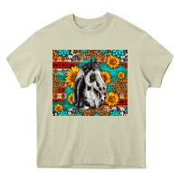 Mossy Aztec Sunflowers Horse Heavy Core Tee - LillyAllenDesigns