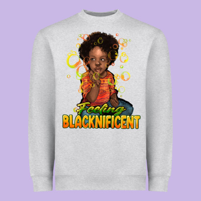 Feeling Blacknificent Heavyweight Sweatshirt Designed By Nancycooperartshop
