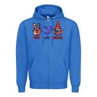 True Royal Peace love America with gnome 4th of july Zipper Hoodie - HowdyJamesFarm
