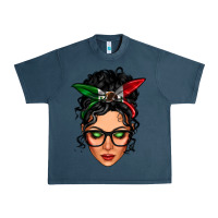 Midnight Navy mexican latina girl messy bun Urban Heavy Tee - LillyAllenDesigns
