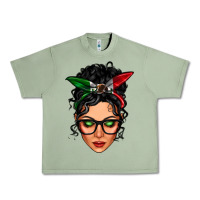 Oil Green mexican latina girl messy bun Urban Heavy Tee - LillyAllenDesigns