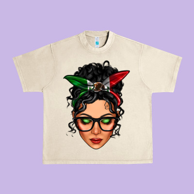 Mexican Latina Girl Messy Bun Urban Heavy Tee Designed By Lillyallendesigns