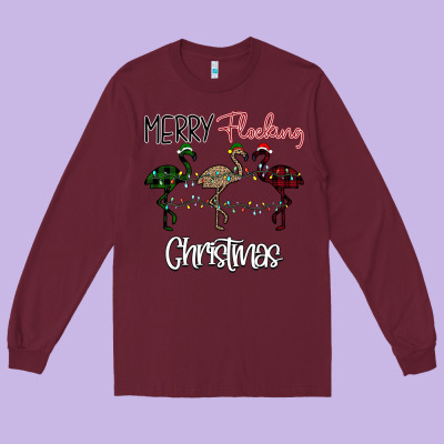 Merry Flocking Christmas Long Sleeve Tee Designed By Bettercallsaul