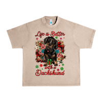 French Oak Christmas life is better with a dachshund Urban Heavy Tee - JahusDesignShop