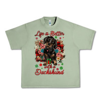 Oil Green Christmas life is better with a dachshund Urban Heavy Tee - JahusDesignShop