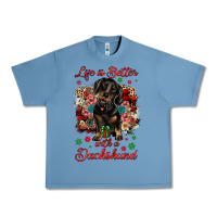 Pebble Blue Christmas life is better with a dachshund Urban Heavy Tee - JahusDesignShop