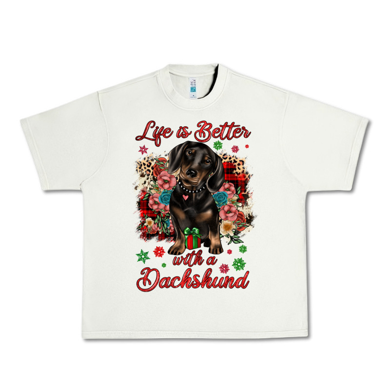 Christmas Life Is Better With A Dachshund Urban Heavy Tee by JahusDesignShop | Teevron