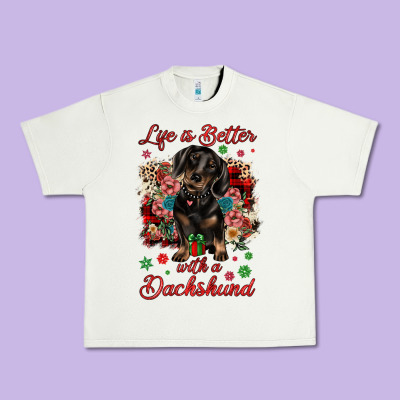 Christmas Life Is Better With A Dachshund Urban Heavy Tee Designed By Jahusdesignshop