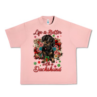Salmon Christmas life is better with a dachshund Urban Heavy Tee - JahusDesignShop