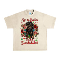 Sandshell Christmas life is better with a dachshund Urban Heavy Tee - JahusDesignShop