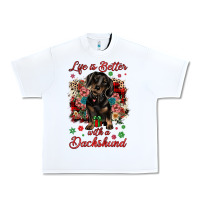 White Christmas life is better with a dachshund Urban Heavy Tee - JahusDesignShop