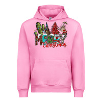 Fuchsia Pink Merry Christmas Urban Hoodie - CowhideDigitalArt