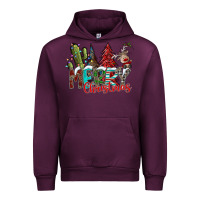 Mauve Wine Merry Christmas Urban Hoodie - CowhideDigitalArt