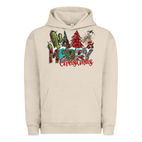 Pigment French Oak Merry Christmas Urban Hoodie - CowhideDigitalArt