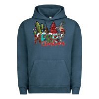 Pigment Midnight Navy Merry Christmas Urban Hoodie - CowhideDigitalArt